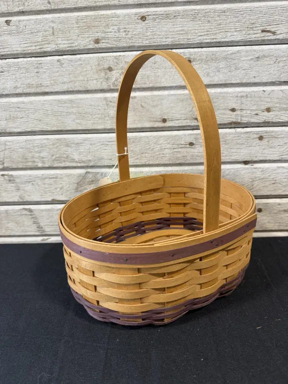 Longaberger Award Basket with Purple Weave Accent