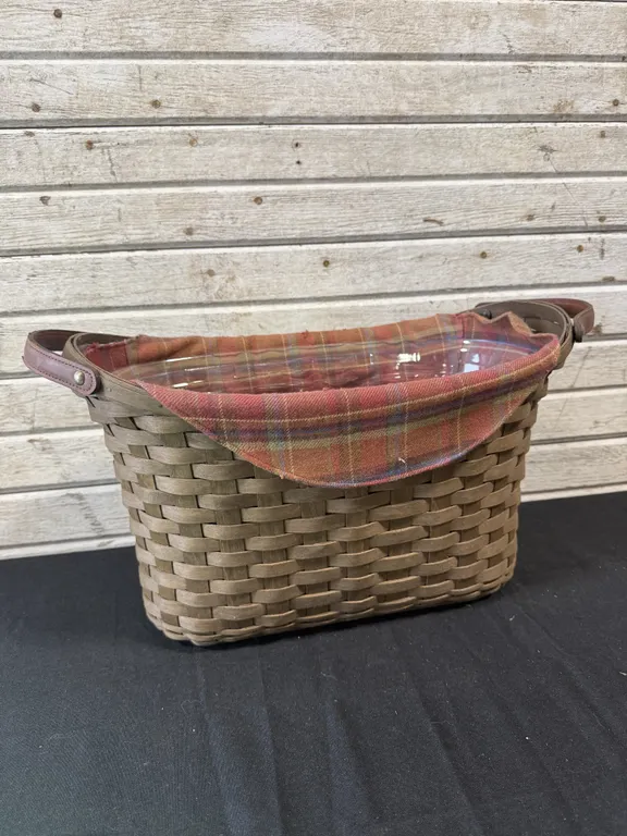 Longaberger Basket with Fabric Liner and Insert