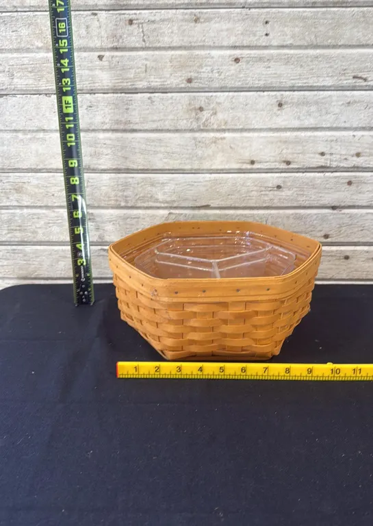 Longaberger Hexagon Basket with Plastic Divider