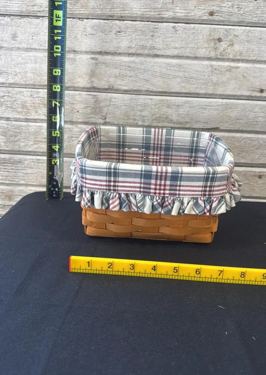 Longaberger Rectangular Basket with Plaid Liner