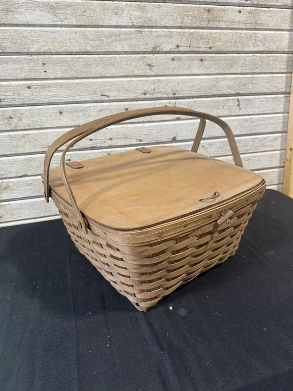 Longaberger Woven Basket with Wooden Lid
