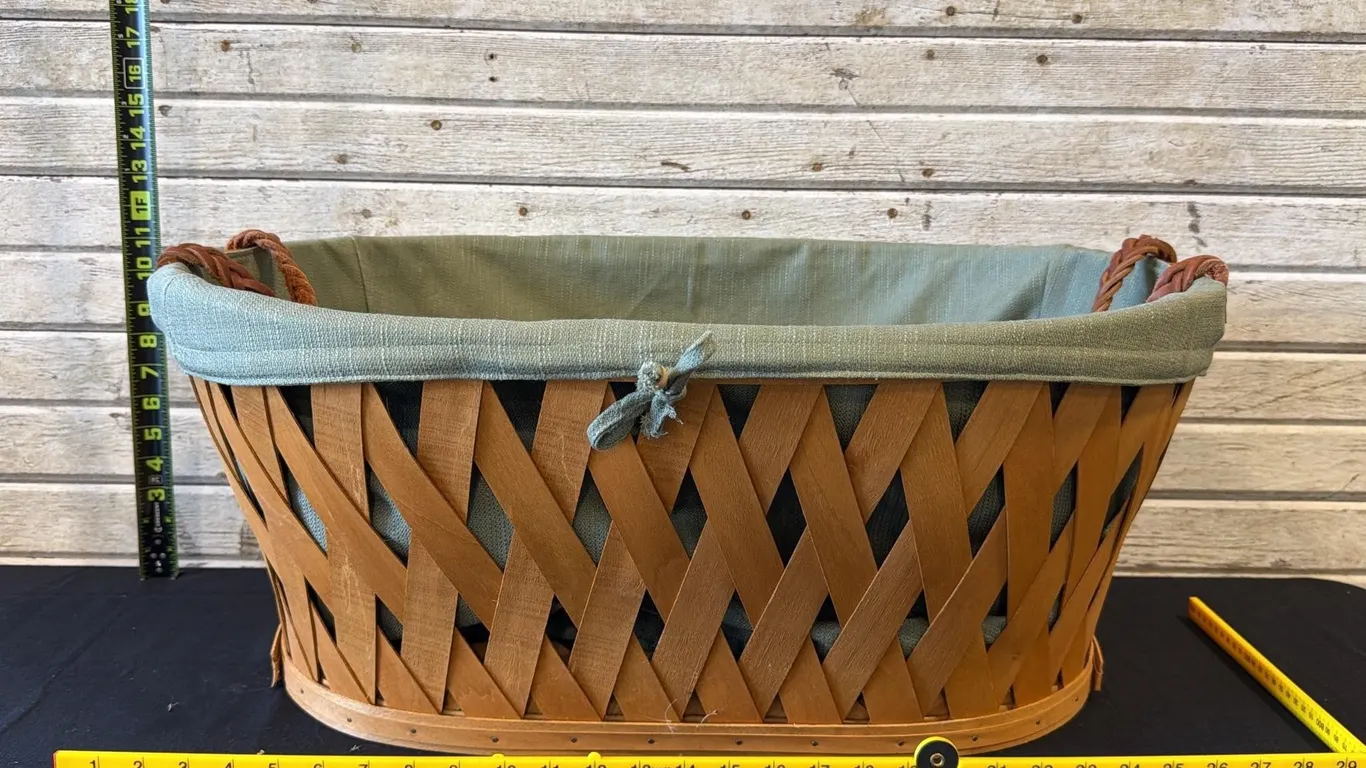 Longaberger Lattice Weave Laundry Basket, Sage