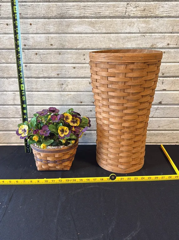 Longaberger Umbrella Basket & 1992 Pansy Baskets