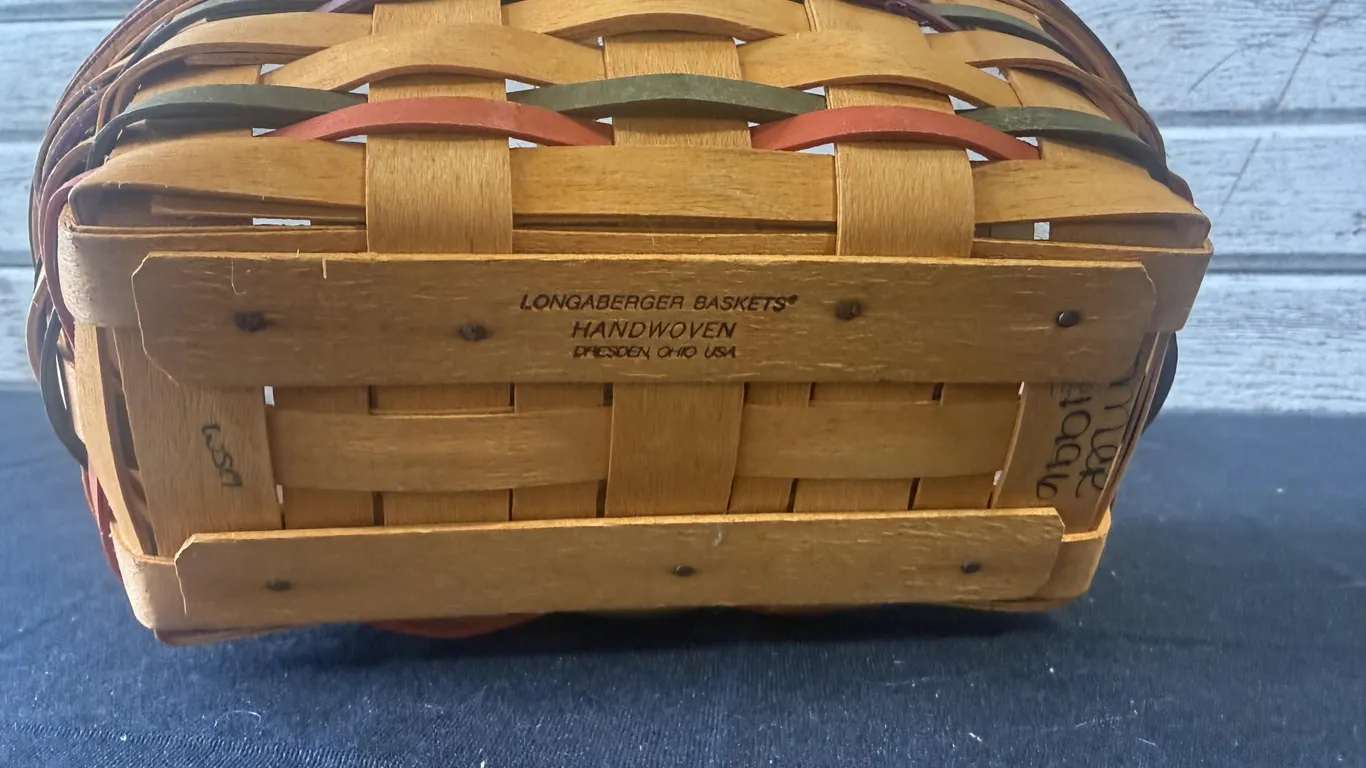 1997 Longaberger Small Stained Easter Basket