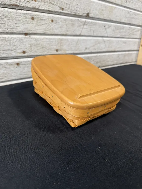 Longaberger Rectangular Handwoven Basket with Lid