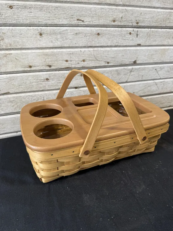 Longaberger Woven Basket with Wooden Lid