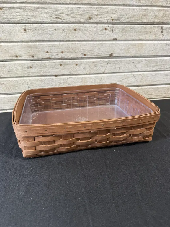 Longaberger Rectangular Woven Basket with Liner