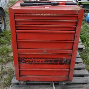 Snap on tool box with assortment of tools