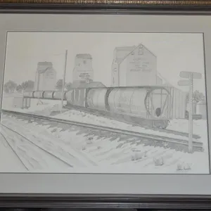 Original Sketch Stony Plain Elevators