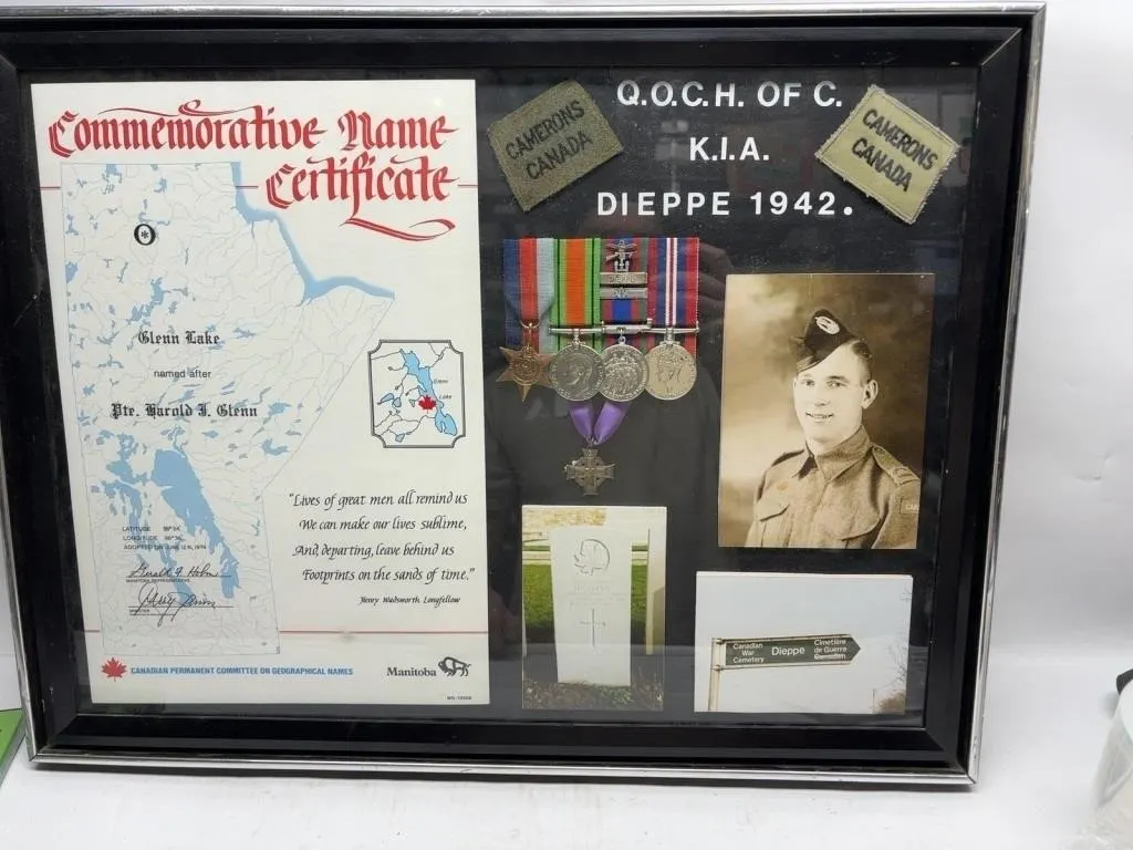 Dieppe 1942 KIA Medal Group Framed Display, Pte.