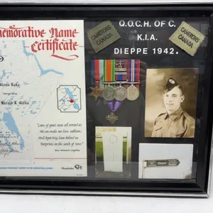Dieppe 1942 KIA Medal Group Framed Display, Pte.