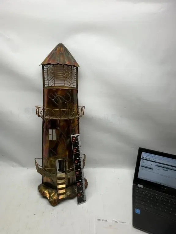 Metal Lighthouse Decorative Tower Sculpture