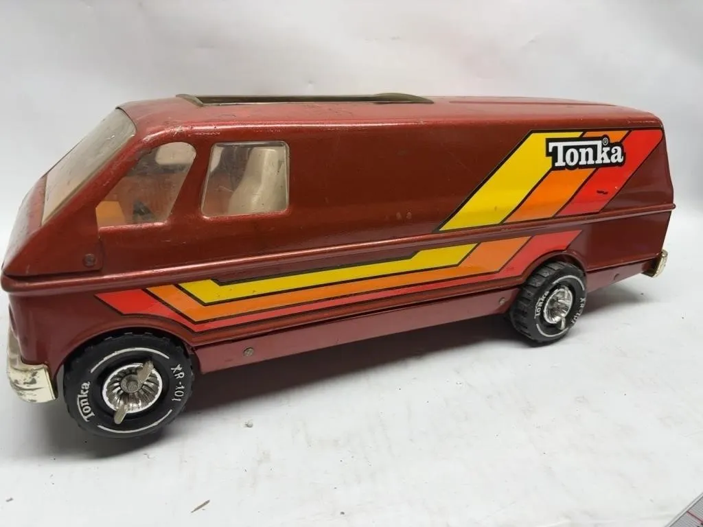 Vintage Tonka Pressed Steel Van - Red