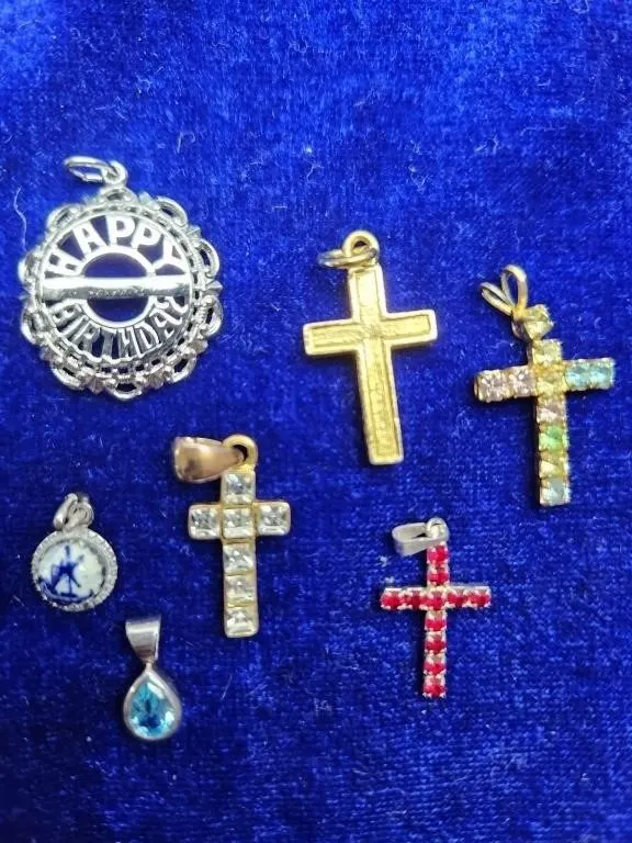 Assorted Cross Charms & Pendants Lot