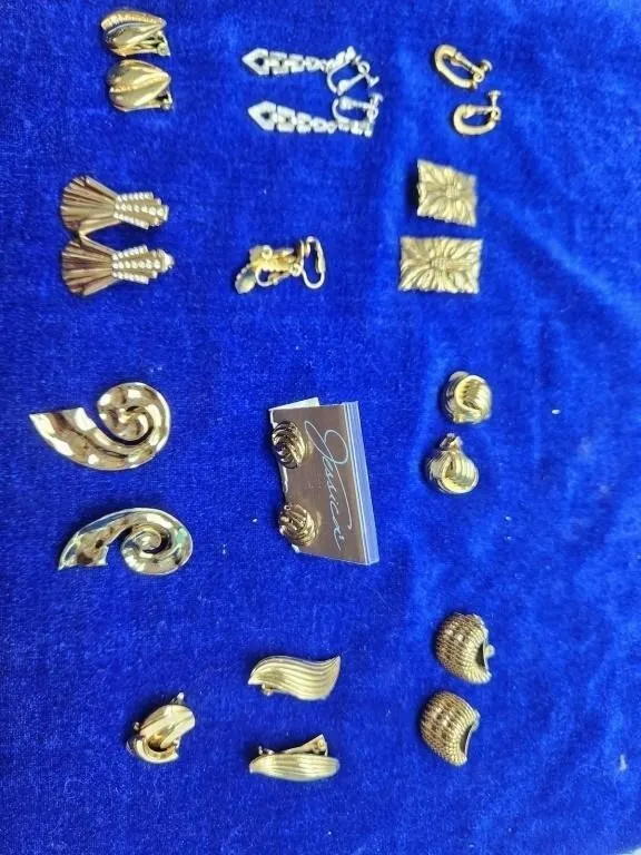 Vintage Gold-Tone Clip-On Earrings Lot