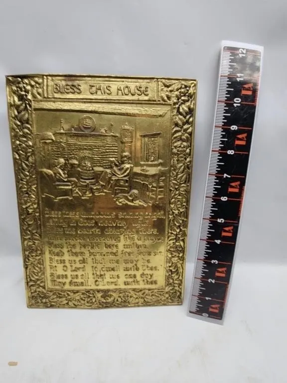 Brass Bless This House Wall Plaque