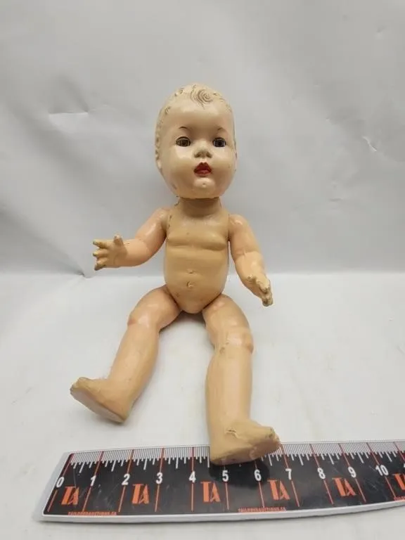 Vintage Hard Plastic Baby Doll, Made in Canada