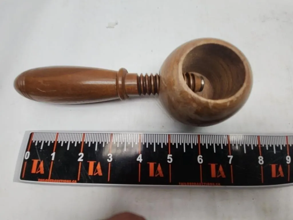 Wooden Hand-Turned Scoop with Spiral Handle