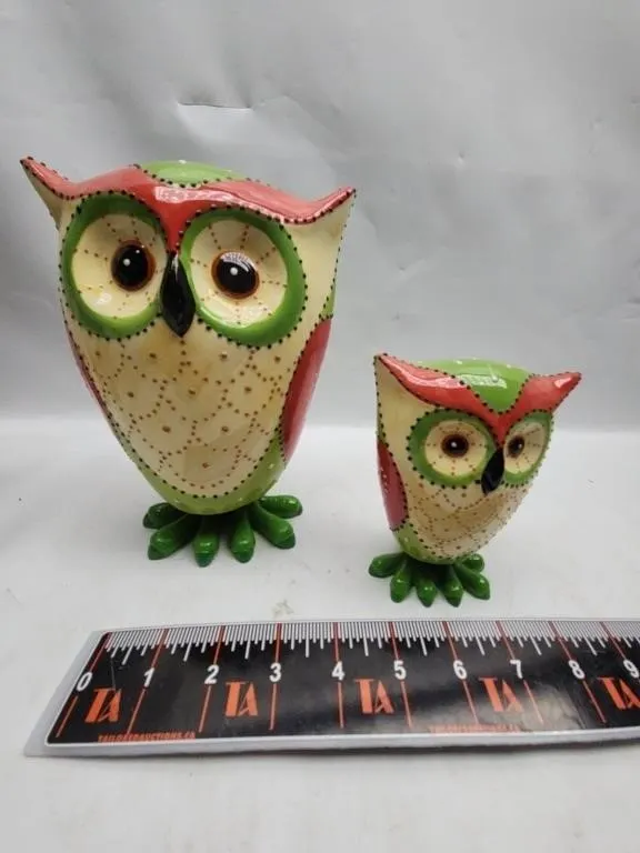 Ceramic Owl Figurines, Set of 2