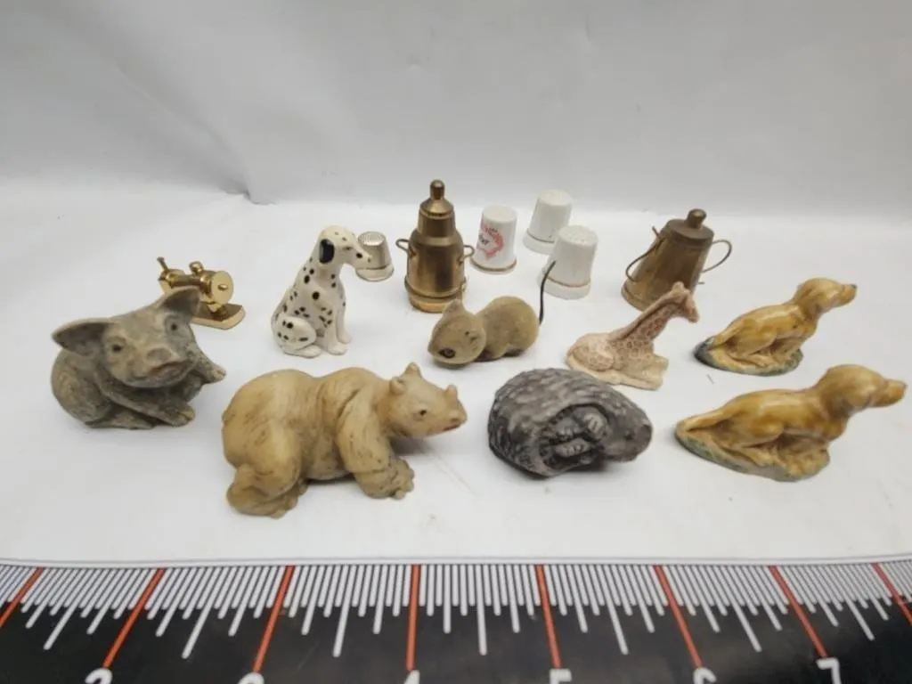 Animal Figurines, Thimbles & Mini Pitchers Lot