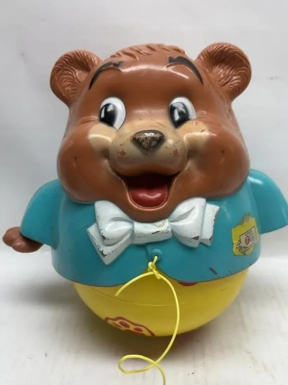 Vintage Roly Poly Bear Toy, Made in USA