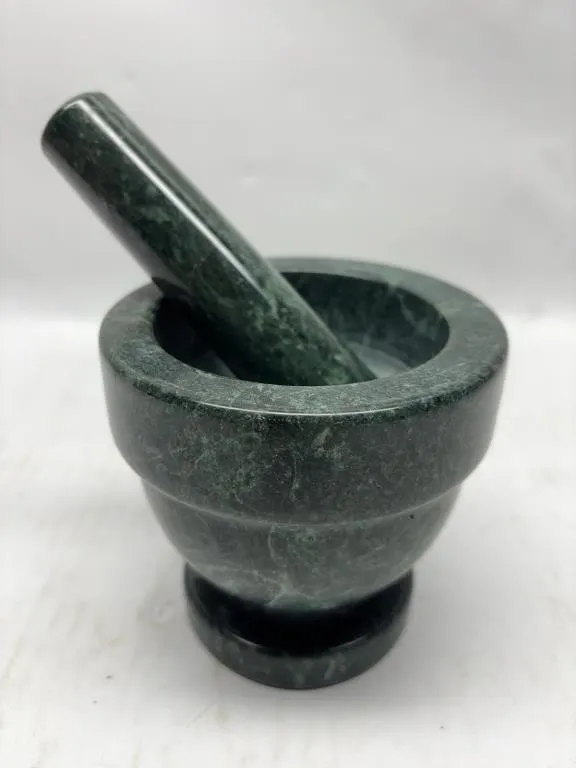 Green Marble Mortar and Pestle Set