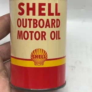 Vintage Shell Outboard Motor Oil Tin Can