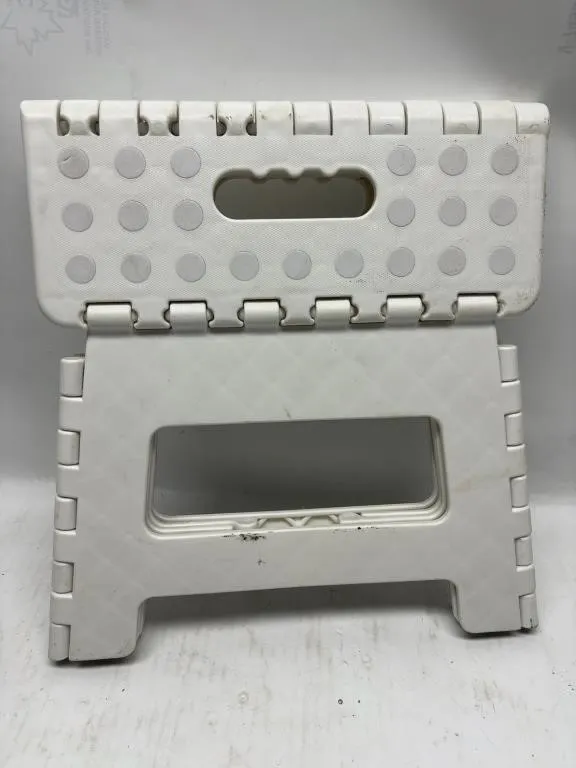 White Plastic Folding Step Stool