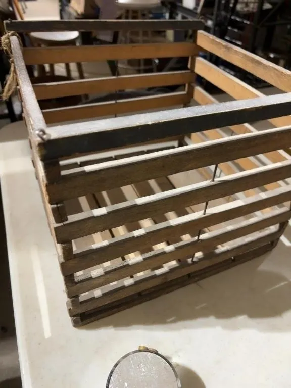 Vintage Wooden Slatted Crate