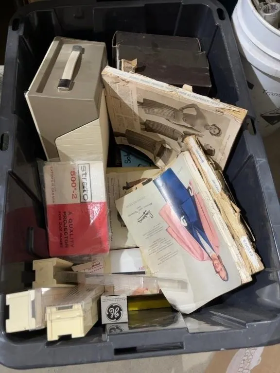 Vintage Slide Projector, Patterns & Paper Ephemera