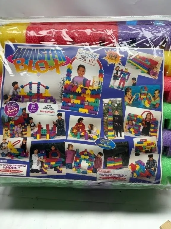 Monster Blox Soft Foam Building Blocks 64pc Set