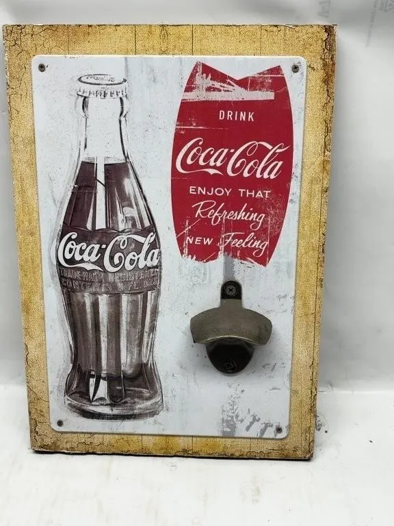 Coca-Cola Wall-Mount Bottle Opener Sign