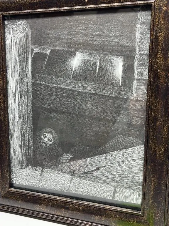 Kittelsen 'Pesta i trappen' Framed Print