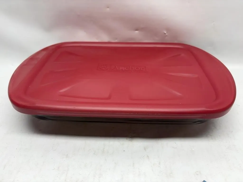 Anchor Hocking Glass Dish with Wood Bowls