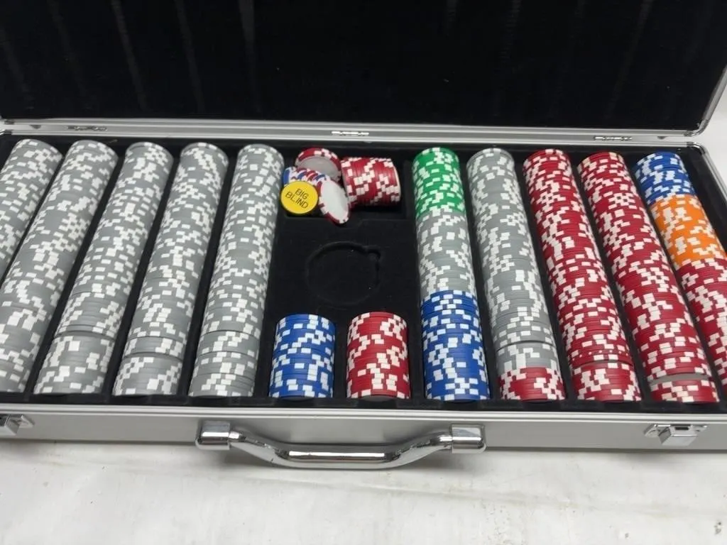 Poker Chip Set in Aluminum Carrying Case