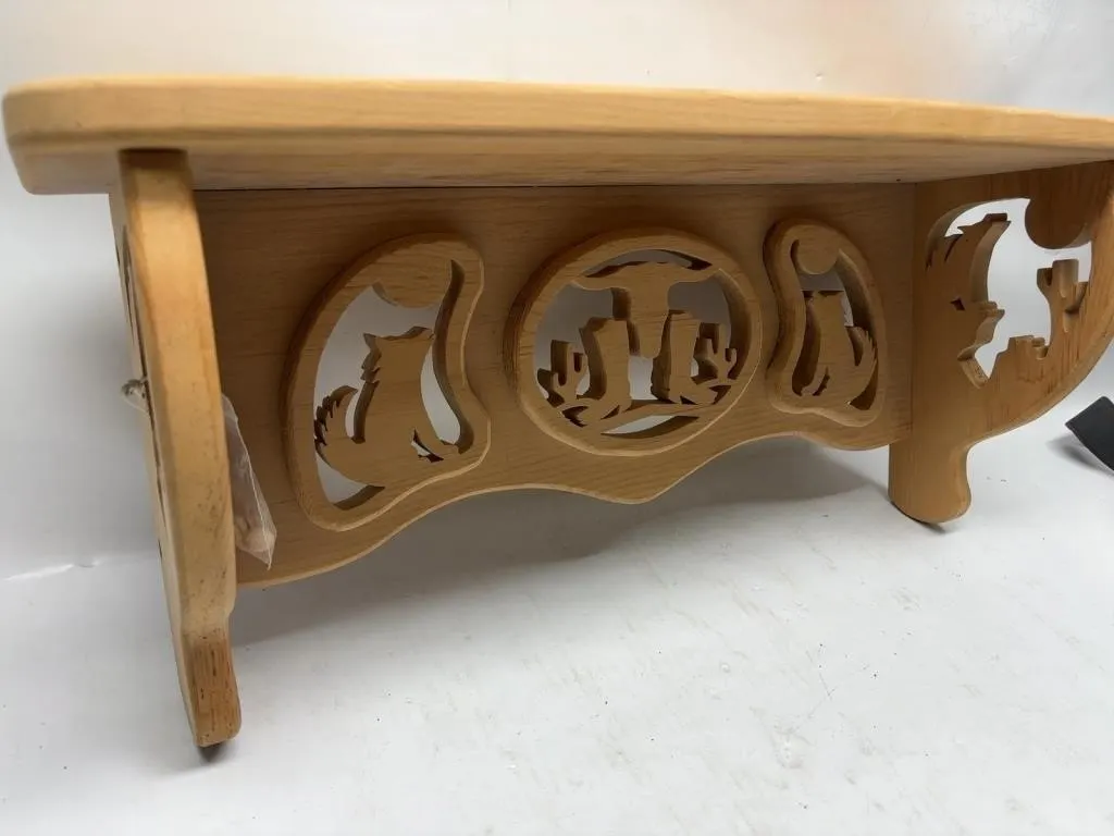 Wood Wall Shelf with Southwest Animal Cutouts