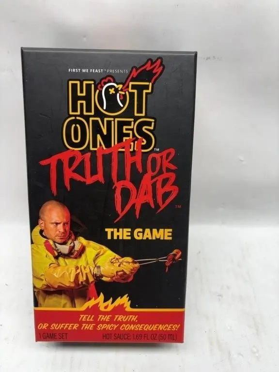 Hot Ones Truth or Dab Party Game with Hot Sauce