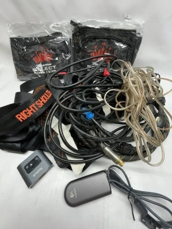 Speaker Wire, Straps & Budweiser Select Bags Lot