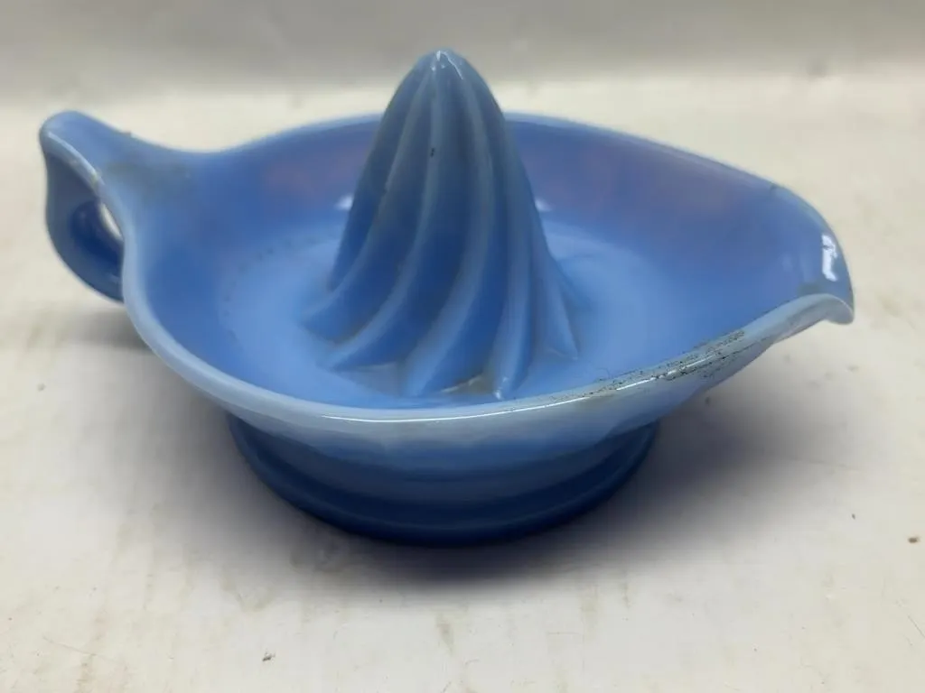 Blue Glass Reamer Juicer
