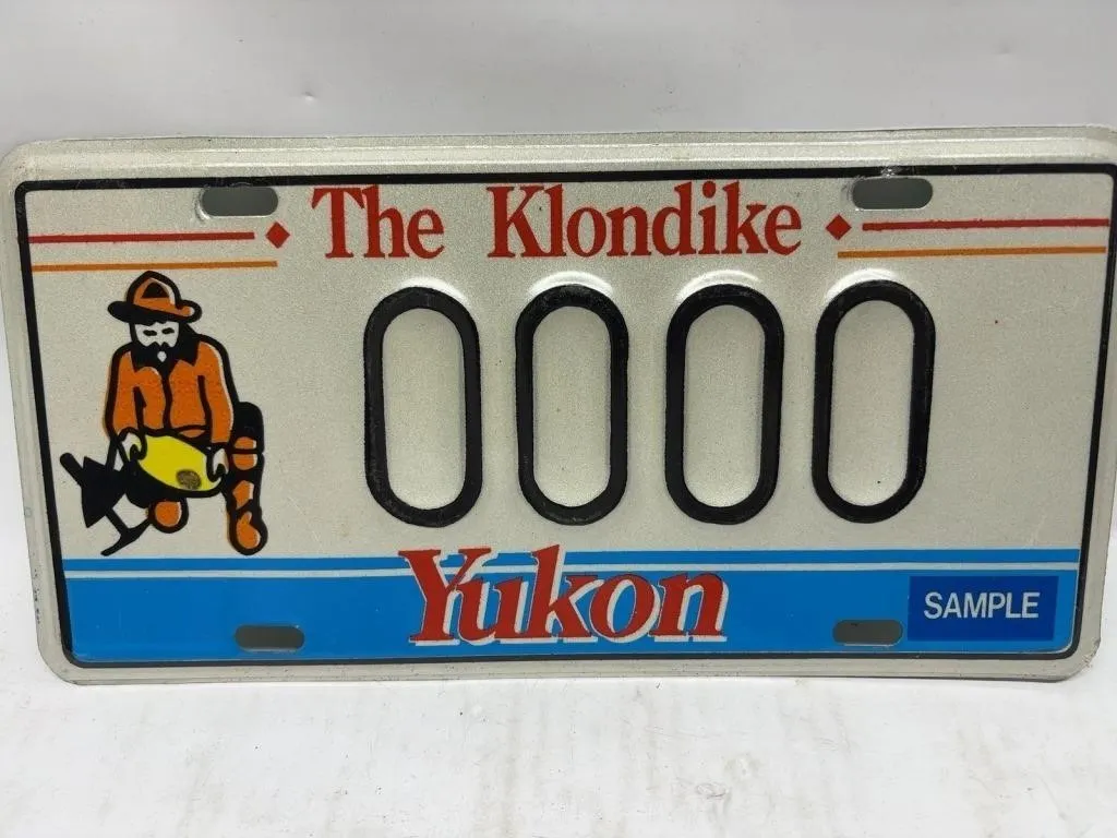 Yukon Klondike Sample License Plate 0000