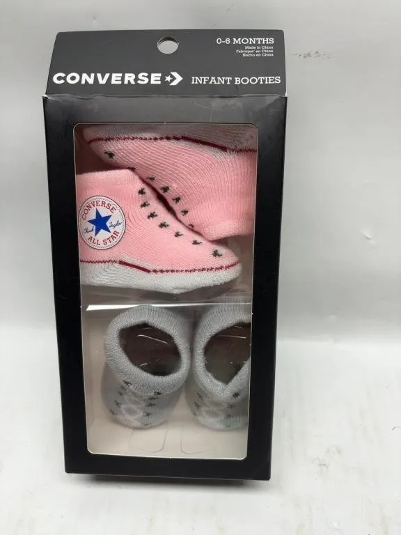 Converse Infant Booties, 2 Pair, 0-6 Months