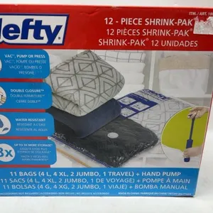 Hefty 12-Piece Shrink-Pak Storage Bags with Hand
