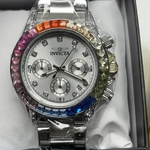Invicta Rainbow Crystal Chronograph Watch with Box