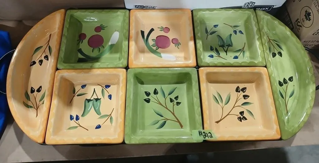 9 piece serving set tray