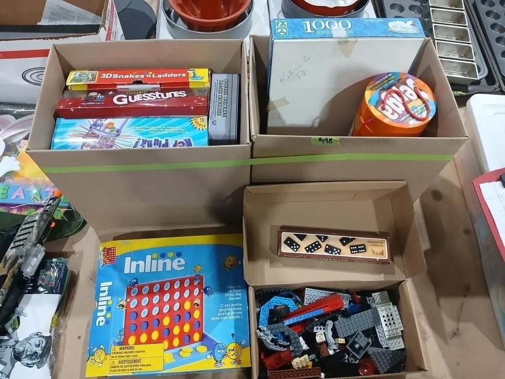 2 Boxes of Games, puzzles & lego