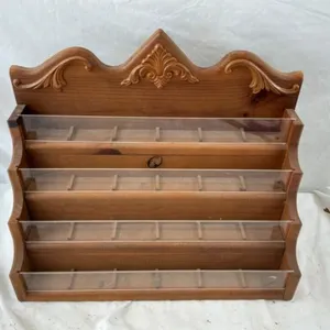 Ornate Wooden 4-Tier Wall Display Rack