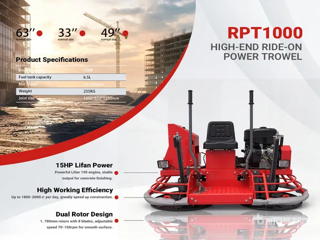 2026 RPT1000 Ride-On Power Trowel (Unused)