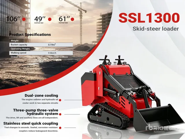2026 SSL1300-RED Mini Compact Track Loader (Unused)