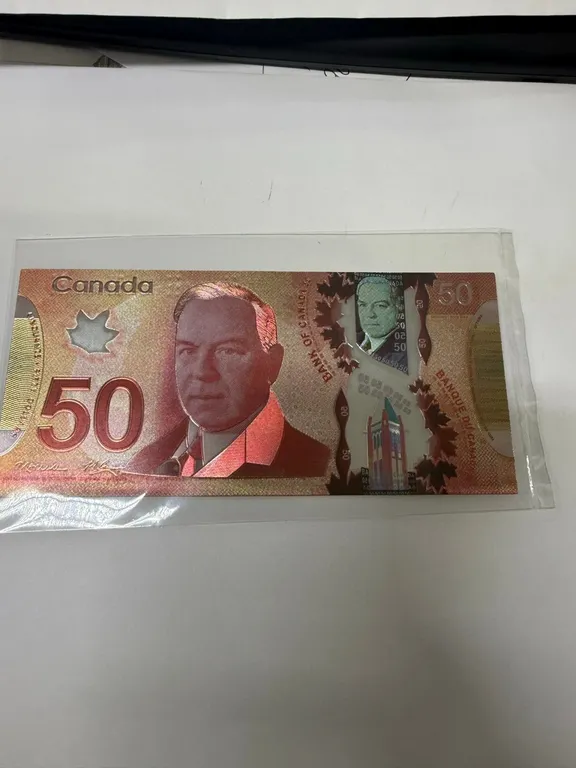 50 Dollar 24K Gold Canadian Banknote