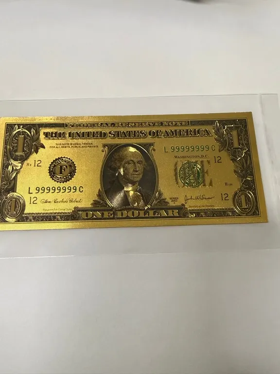 1 Dollar 24K Gold US Banknote